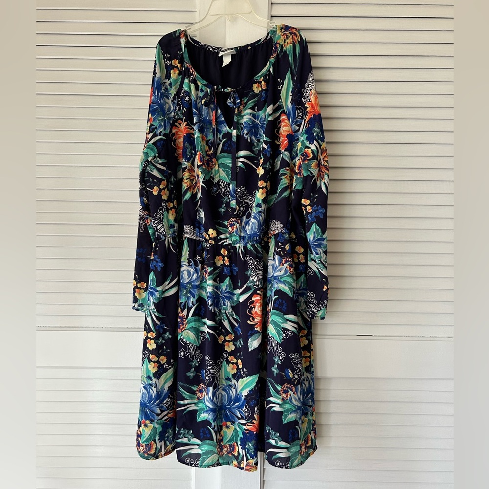 Ava & Viv Vibrant Floral Long Sleeve Dress